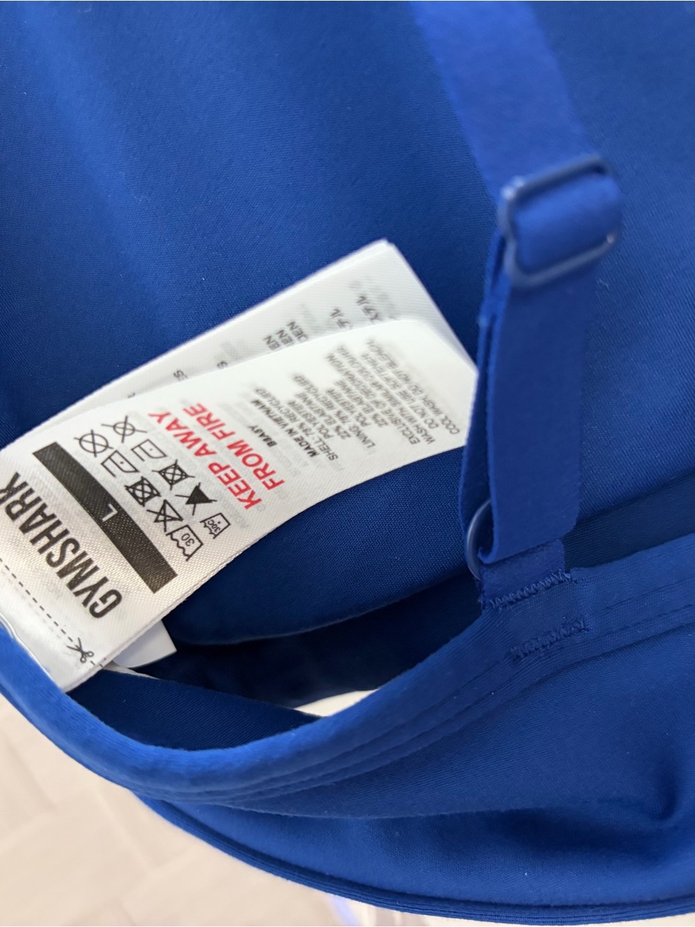 Gymshark Royal Blue One-Shoulder Women's Sports Bra - Picture 4 of 6